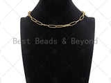 Gold Finish 18 Large Paperclip Link Necklace