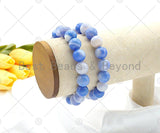 Natural Blue Banded Agate Stretchy Bracelet, Sku#EF29