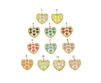 Enamel Heart Charm, Sku#F1457