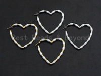 Enamel CZ Heart Hoop Earring,
Sku#J139