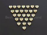 New Trendy Gold Mother of Pearl  A-Z 26 Initials Letter Heart Space Beads, Initial Letter Beads, 7x9x10mm,sku#G420