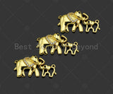 Gold Filled CZ Micro Pave Elephant Mom and Baby Shape Pendant,18K Gold Filled Elephant Charm, Necklace Bracelet Pendant, 26x13mm,Sku#Y473