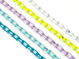 New Chunky Enamel Rectangle Link Chain By Yard, sku#LS40