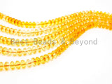 Quality Natural Citrine Beads, Rondelle Faceted Yellow Gemstone Beads, SKU#V10c