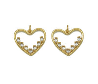 CZ Heart Frame Charm, Sku#LK641