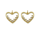 CZ Heart Frame Charm, Sku#LK641