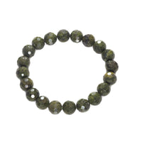 Genuine Chlorastvolite Round Faceted Stretchy Bracelet, 8mm/10mm, Sku#EF306