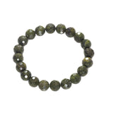 Genuine Chlorastvolite Round Faceted Stretchy Bracelet, 8mm/10mm, Sku#EF306