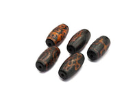 Natural Tibetan Agate Barrel Beads, Black Dzi beads, Barrel Agate Beads,10x20mm, sku#U566