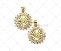 CZ Wheel Charm, Sku#LK560