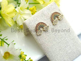 CZ Rainbow With Cloud Stud Earring, Sku#J93