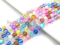 Matte Multicolor Spectrolite Aura Quartz , High Quality in Round 6mm/8mm/10mm/12mm, Manmade Crystal beads, 15.5inch strand, SKU#U824