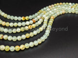 Natural Sun Jade Round Smooth Beads, 6mm/8mm/10mm Milky Jade, 15'.5'' Full Strand, SKU#U30