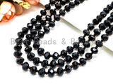 60/36 Long Hand Knotted Black Crystal Necklace, SKU#D10