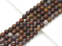 Natural Red Ocean Jasper Round Smooth Beads, Sku#U1335