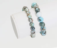 Genuine Larimar Round Smooth Stretchy Bracelet, 8mm/10mm, Sku#EF270