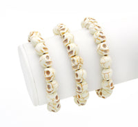 White Turquose Skull Stretch Bracelet, Sku#U1455