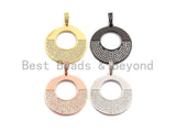 Clear CZ Micro Pave Round Hollow out Pendant, CZ Pave pendant, Frame Shape Pendant, Focal Penant, 30x40mm, sku#X100