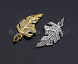 Dainty Gold Silver Leaf Charms, Dainty Charms, Gold Leaf Pendant, Leaf Bracelet Necklace Charms, 9x15mm, Sku#F1311