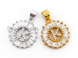 CZ Micro Pave Initial Letter K Charm/Pendent Beads,Cubic Zirconia Pave Alphabet Beads Pendent, Gold/Silver Finish,16x18mm,sku#Z230