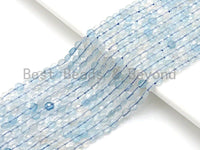 4mm High Quality Natural Aquamarine Faceted Coin Shape beads, Checkboard Cut Aquamarine, 15.5"Full Strand, sku#U791