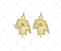 Eagle with Clear CZ Eye Hand Shape Pendant, 18K Gold Filled Flat Eagle Charm,Necklace Bracelet Charm Pendant,18x29mm, Sku#Y513