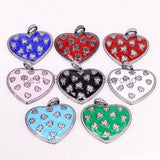 34*37mm Enamel Heart on Heart Pendant, CZ Micro Pave heart pendant, Enamel heart,Red/White/Pink/Blue Heart Focal Pendant, sku#F614