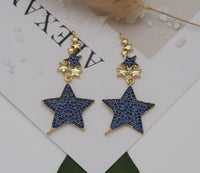 Cobalt CZ Five Point Star Charm, Sku#LK628