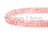 6mm/8mm/10mm Quality Natural Strawberry Quartz beads, Round 16 Faceted Diamond Cut gemstone, Pink Gemstone Beads, 15inch strand, SKU#U39