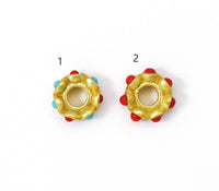 Gold Enamel Doughnut Spacer Beads, Sku#LX69c