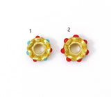 Gold Enamel Doughnut Spacer Beads, Sku#LX69c