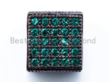 CZ Micro Pave Big Hole Cube Beads, Green/Orange/Fuchsia/Clear/Black CZ Pave Spacer Beads, 10mm, sku#G218 BestbeadsbeyondUS