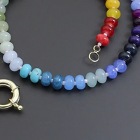 Natural Roundelle Gemstone Rainbow necklace, SKU# EF76