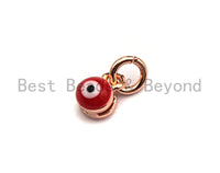 Pave Colorful Enamel Round Eye Charms Pendant, Enamel Pendant,Round Enamel, Oil Drop jewelry Findings, 4x6mm,sku#Z388 BestbeadsbeyondUS