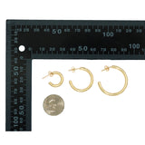 Gold CZ Round Hoop Stud Earrings, Sku#LK784