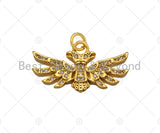 CZ Micro Pave Dainty Gold Eagle Wing Charms, Dainty Eagle Charms, Gold Charm Pendant, Eagle Necklace Charms, 14x26mm, Sku#F1334