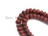 2mm Large Hole Natural Red Sesame Jasper Beads, Rondelle Smooth 6x10mm/5x8mm, 8" Long Strands, sku#U696