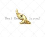 18K Gold Bird Shape Pendant,CZ Bird Charm, Necklace Bracelet Charm Pendant,6x13mm,Sku#FH153