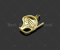 Gold Filled CZ Micro Pave Diver Head Shape Pendant, 18K Gold Filled Charm, Necklace Bracelet Charm Pendant, 17x16mm,Sku#Y474