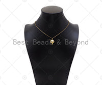 Gold Filled CZ Micro Pave Diver Head Shape Pendant, 18K Gold Filled Charm, Necklace Bracelet Charm Pendant, 17x16mm,Sku#Y474