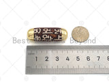 16x39mm Large Natural Tibetan Agate Barrel Shape Spacer Beads, Gold/silver/Rose Gold Tone, Dzi Agate Spacer,Oval Tibetan Agate, sku#U1004