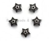 Black CZ Pave On Black Micro Pave Hollow Puffy Star Spacer Beads , Cubic Zirconia Five Star Beads, Spacer Beads, 10mm, sku#C96 BestbeadsbeyondUS