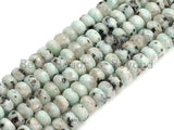 2mm Large Hole Natural KIwi Agate Beads, Rondelle Faceted 5x8mm, 8" Long Strands, sku#U732