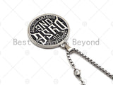 Men's Engraved Disc Pendant Stainless Steel Necklace-Men's Necklace - Chain Pendant Necklace, Men's Jewerly, sku#L342