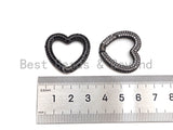 NEW STYLE!!! Fully CZ Micro Pave Heart Carabiner Clasp with Easy Open Spring, Heart Spring Snap Clasp, 26x28mm, sku#H259 BestbeadsbeyondUS