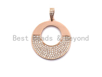 Clear CZ Micro Pave Round Hollow out Pendant, CZ Pave pendant, Frame Shape Pendant, Focal Penant, 30x40mm, sku#X100
