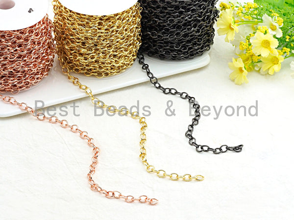 10x8mm Texturized Chunky Oval Gunmetal/Gold/ Rose Gold Plated Chain, Long Oval Cable Chain, sku#E505