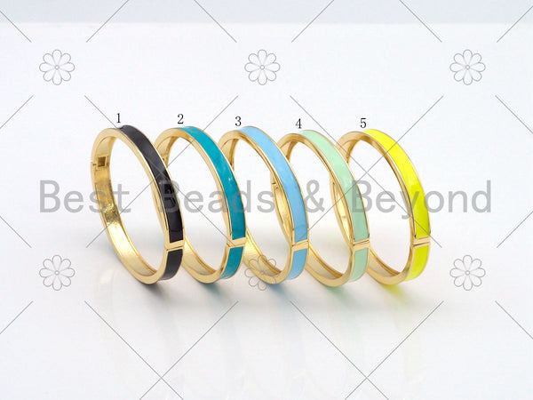 Thick Colorful Enamel Bracelet, Fully Around Enamel Bracelet, stacking bracelet, Stackable Bracelet, 7x66mm,Sku#X268