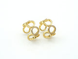 Gold CZ Round Ring Link Ring, Sku#X219