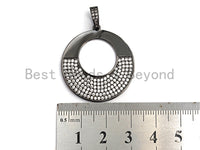 Clear CZ Micro Pave Round Hollow out Pendant, CZ Pave pendant, Frame Shape Pendant, Focal Penant, 30x40mm, sku#X100